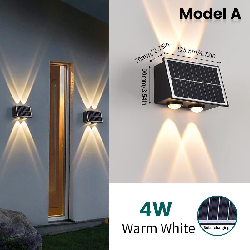 

6LED Solar Lights, Outdoor Waterproof Atmosphere Wall Lamp,Up And Down Light Control for Garden Yard Street Balcony Terrace Deco