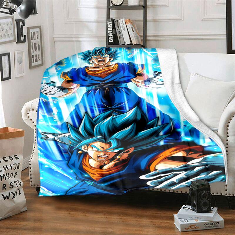 Super Saiyan Blue Goku Blanket Home Decor Soft And Comfortable Gift Machine Washable Sheet
