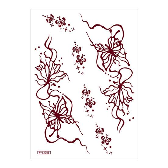 Nostalgie Red Henna Tattoo Kit, Waterproof Tattoos Stickers, Temporary Stickers for Women Wedding Party Festival Decorations
