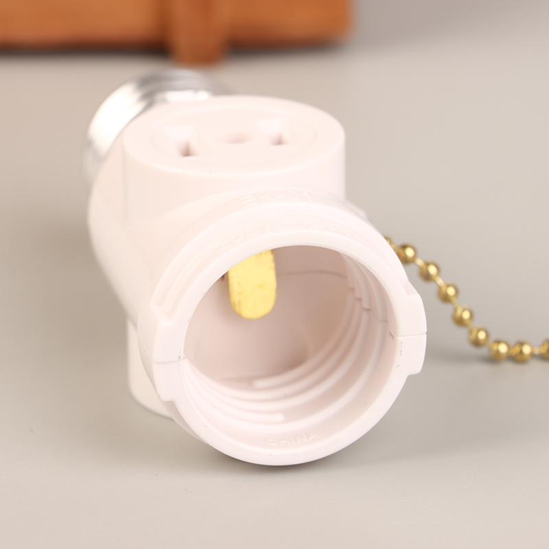 White Black Bakelite L5-15R Us To E26 Light Bulb Socket With 15Cm Pull Chain Switch America Lamp Holder Conversion Base