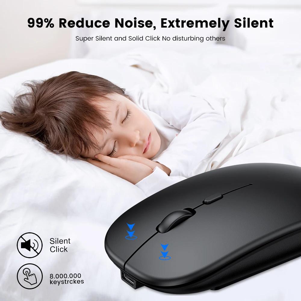 Rechargeable Bluetooth Mouse Wireless Mouse Bluetooth Computer Silent Mause Ergonomic Mini Mouse 2.4Ghz Optical Mice For PC