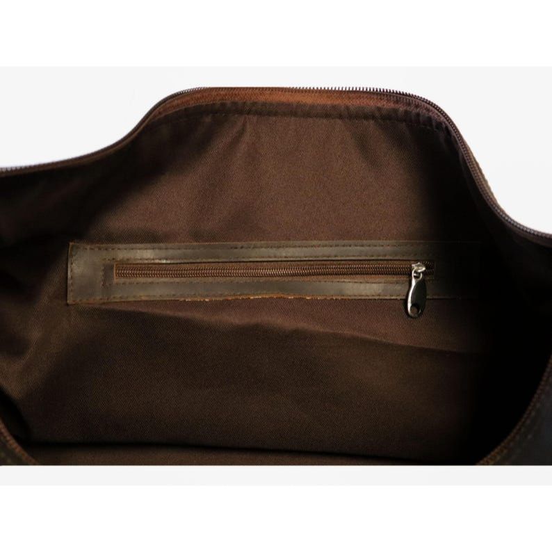 Full Grain Leather Duffle Bag Men's Travel Weekender Holdall
