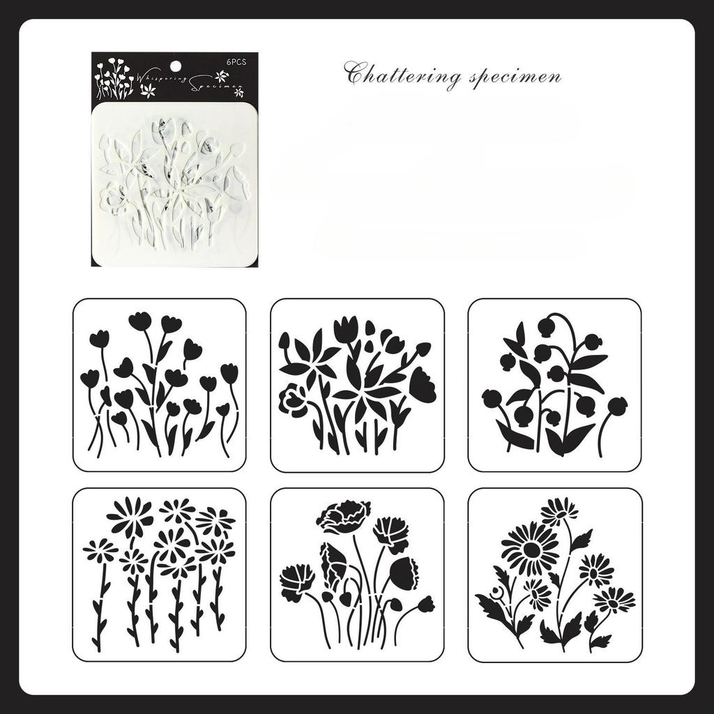 4/6pcs/set Floral Butterfly Stencil Templates for Scrapbook Wall Small Creative Design DIY Decor Stencils for Painting and Decor
