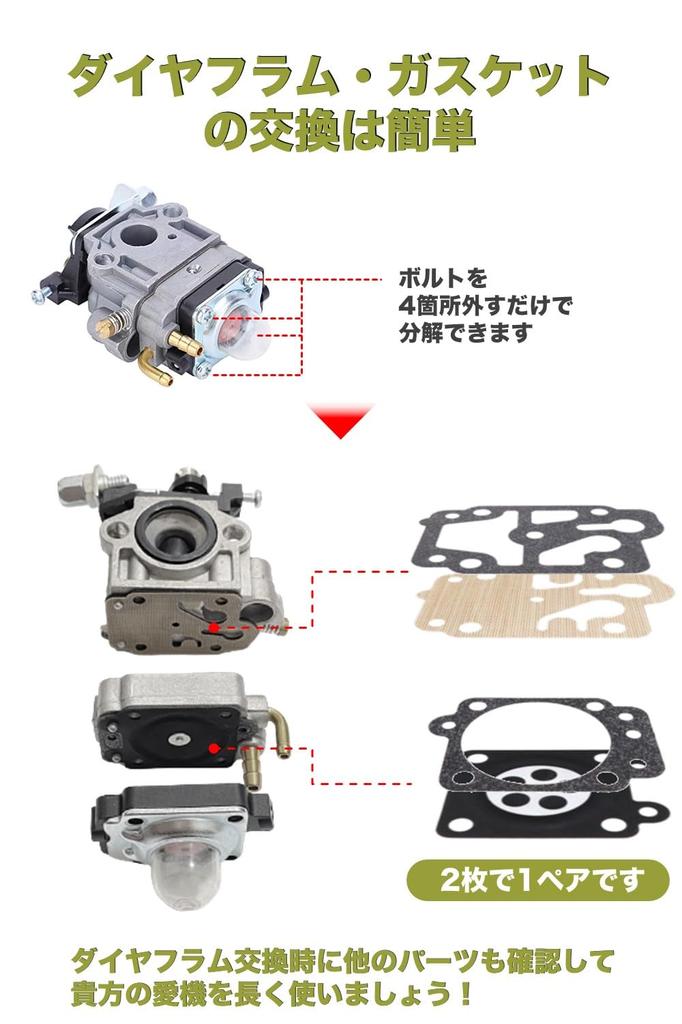Brush Cutter Carburetor Compatible Product Walbro WYJ Type OH Overhaul Walboro Grass Cutter Fuel Hose Repair Parts Parts Set (carburetor Type1)