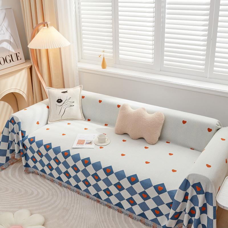 INS Style Sofabezug Stoff Four Seasons Universal All-Inclusive Universal Sofabezug Kissen Einfache moderne Chenille Bezug Decke