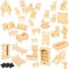 Mobili per Casa delle Bambole Accessori in Legno Mobili Fai da Te per Casa delle Bambole Set di 34 Mobili