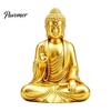 Vredige Boeddhabeeld voor Studie 3D Geprint Gouden Beeld, Zittende Shakyamuni Figuur, Beeld Handgemaakt met Serene Uitdrukking Meditatie, Huis