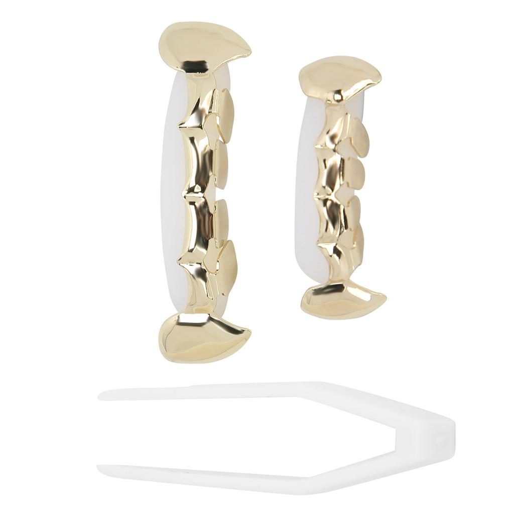 Hip-hopowy zestaw fałszywych zębów wielokrotnego użytku nieblaknący miedziany festiwal halloweenowy dekoracja zębów Brace