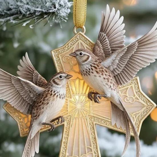 Bird Christmas Ornament Christian Symbol Hanging Decoration Bird And Faith Token Ornament for Xmas Tree