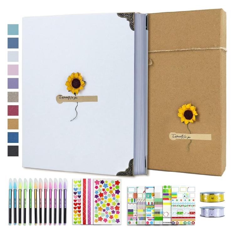 DIY Scrapbook Photo Album Set 30 Page Hardcover Krafts Paper Scrap Book Photo Album Memory Book for Wedding Anniversary белый