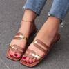 Large size sandals drag women's summer wear new girls flat bottom out fashion word drag
