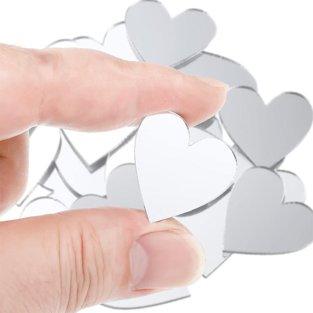 200PCS Multi Shape DIY Craft Mirror Stickers Acrylic Round Square Triangle Mirror Tiles Decals Adhesive Backing 2.5cm