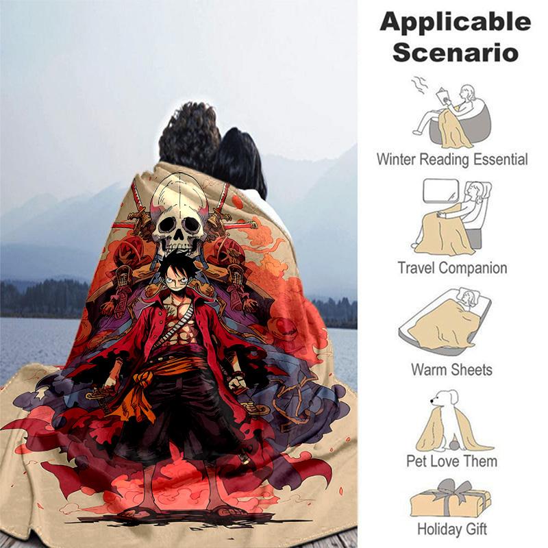 1pc Split Characters Soft Throw Blanket Flannel All Season Light Weight Living Room/Bedroom Warm Blanket. M7270151