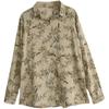 Retro Fashion Classic Korean Straight Loose Thin Printing Turn-down Collar Button Autumn Winter Women's Blouses