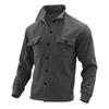 Men Jacket Lapel Single-breasted Top Solid Color Slim Thickened Warm Coat Casual Autumn Winter Outwear for Daily Wear
