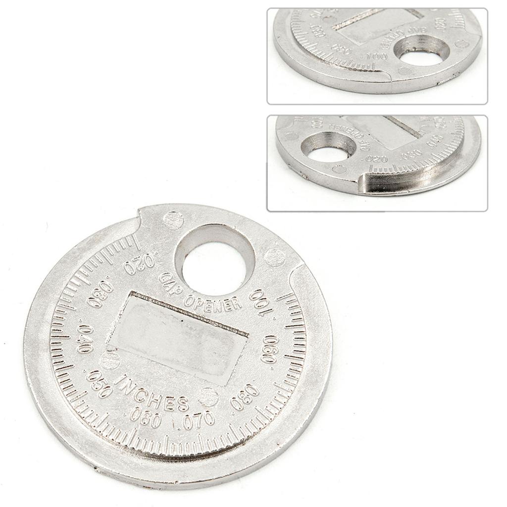 Spark Plug Gapper Ignition Spark Plug Gap Gauge Tool Caliber Measuring Tool Currency-Type 0.6-2.4mm Range Spark Plug Gage Gap