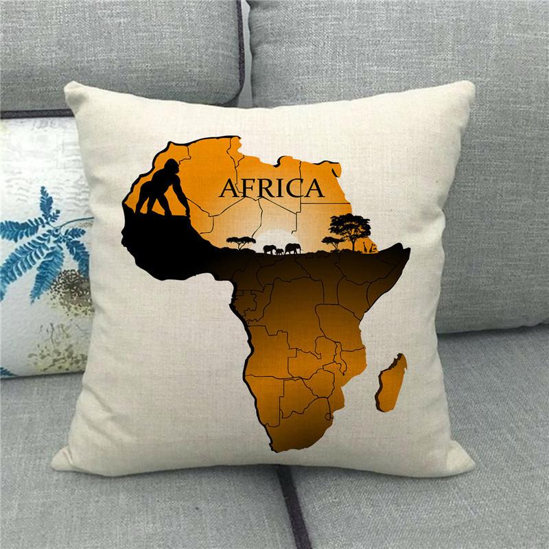 African continent thumbnail Digital printing short plush pillow covers for car sofa office cushion cover home goods 60x60cm