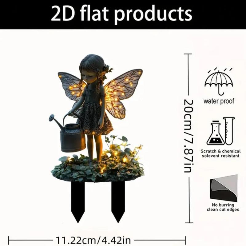 1Pc Elf Girl Watering Theme Garden Decoration Pile Outdoor Decoration Courtyard Decoration Festival Party Decoration Gift