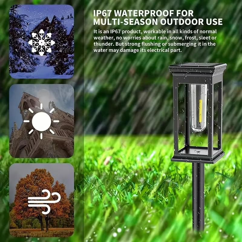 4/8PC Solar Garden Light Outdoor Waterproof Solar Pathway Lights Auto On/Off Solar Lawn Lamp for Yard Walkway Landscape Lighting