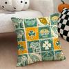 Elephant and Flower Cushion Cover Natural Linen Double Sided Print  Throw Pillow Case for Sofa Couch Home Decor
