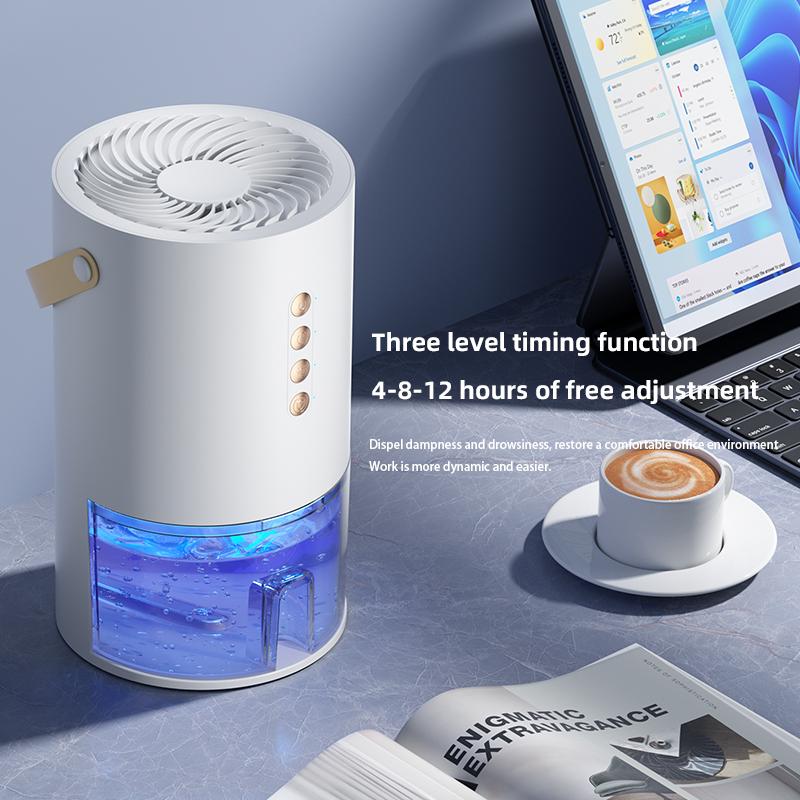 Portable Air Dehumidifier With 1.3L Water Tank Mute Air Dryer Moisture Absorbers Machine 3-level Timing Control Negative Ion Pur
