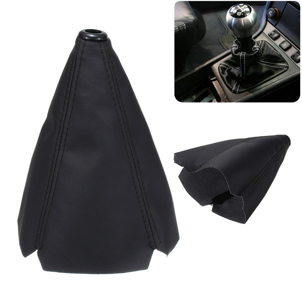 Universal 16mm PU Leather Car Gear Shift Collars Carbon Fiber Auto Car Manual Stick Shifter Knob Gear Shift Boot Cover Gaiter