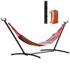 Hammock with Steel Stand with 6-Level Adjustable Height and Carrying Bag Load 120 Kg 200x150 Cm Multicolor