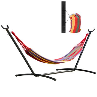 Rede com Suporte de Aço com Altura Ajustável de 6 Níveis e Bolsa de Transporte Carga 120 kg 200x150 cm Multicolor