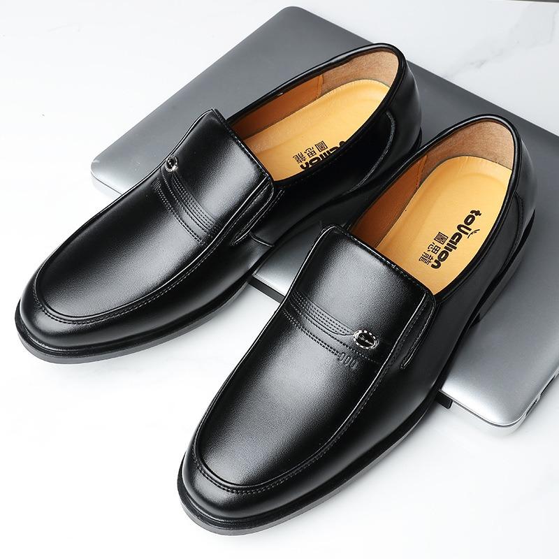 High-quality real soft leather men's business formal leather shoes men's non-slip and breathable middle-aged father leather shoes men