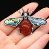 Classic Alloy Butterfly Brooch Pin With Faux Stone And Shell For Women Fashion Accessory