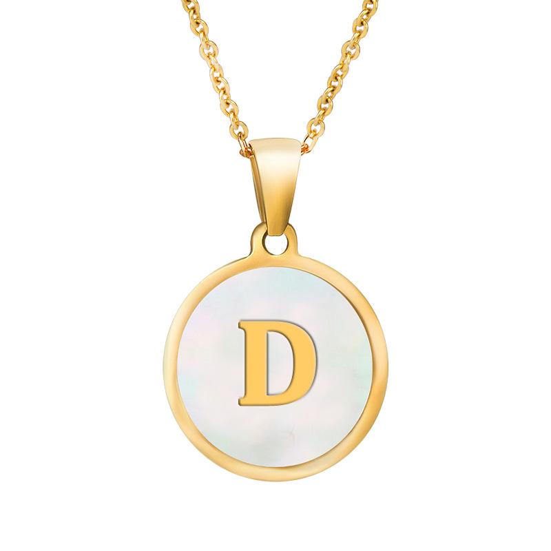 

Ожерелье с подвеской из позолоченного металла с инициалами, эмалированное белое ожерелье с буквой AZ для женщин, золотые украшения для девочек, подарки на день рождения