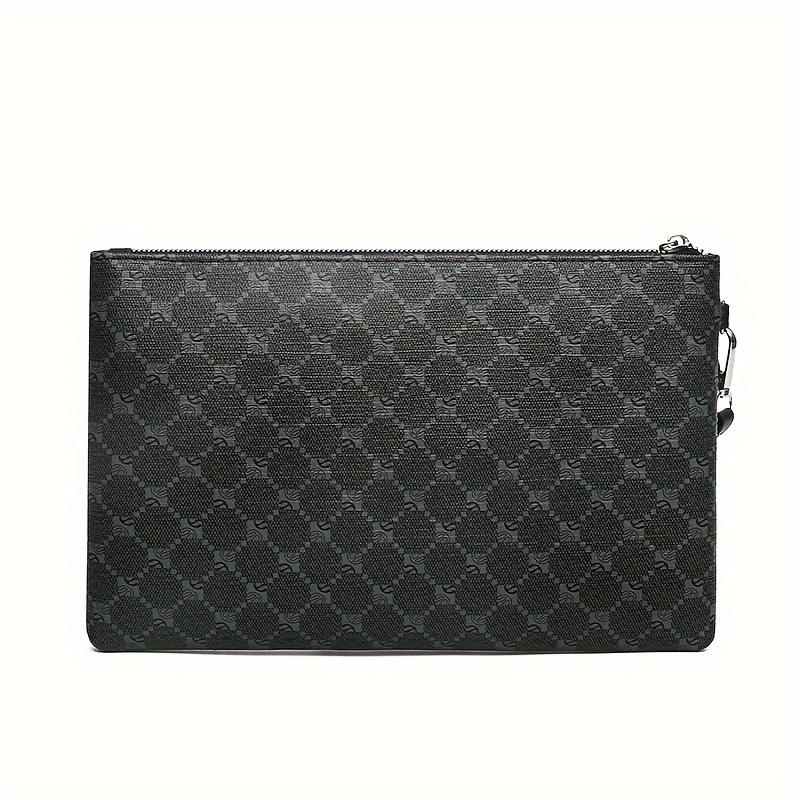 Plaid Pattern Envelope Bag, Men's Fashionable Handbag, Casual Phone Wrist Bag, Clutch Bag With Multi Slots For Cards