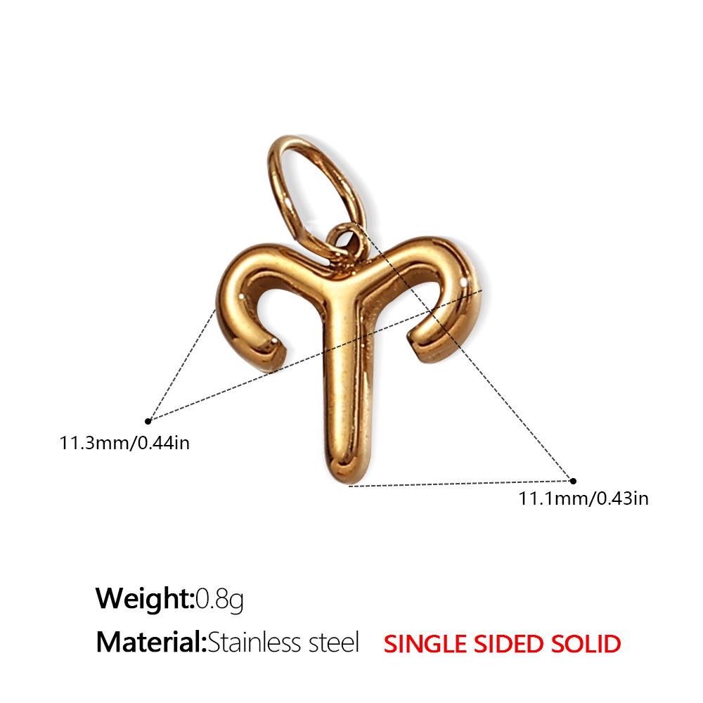 18K Gold Plated Stainless Steel Zodiac Pendant Necklace - European & American Fashion
