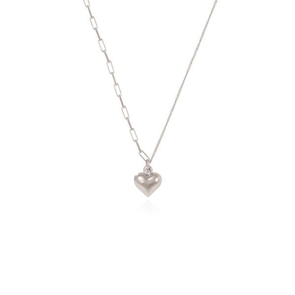 Bold Heart Pendant Silver Necklace OTN220C12NWW