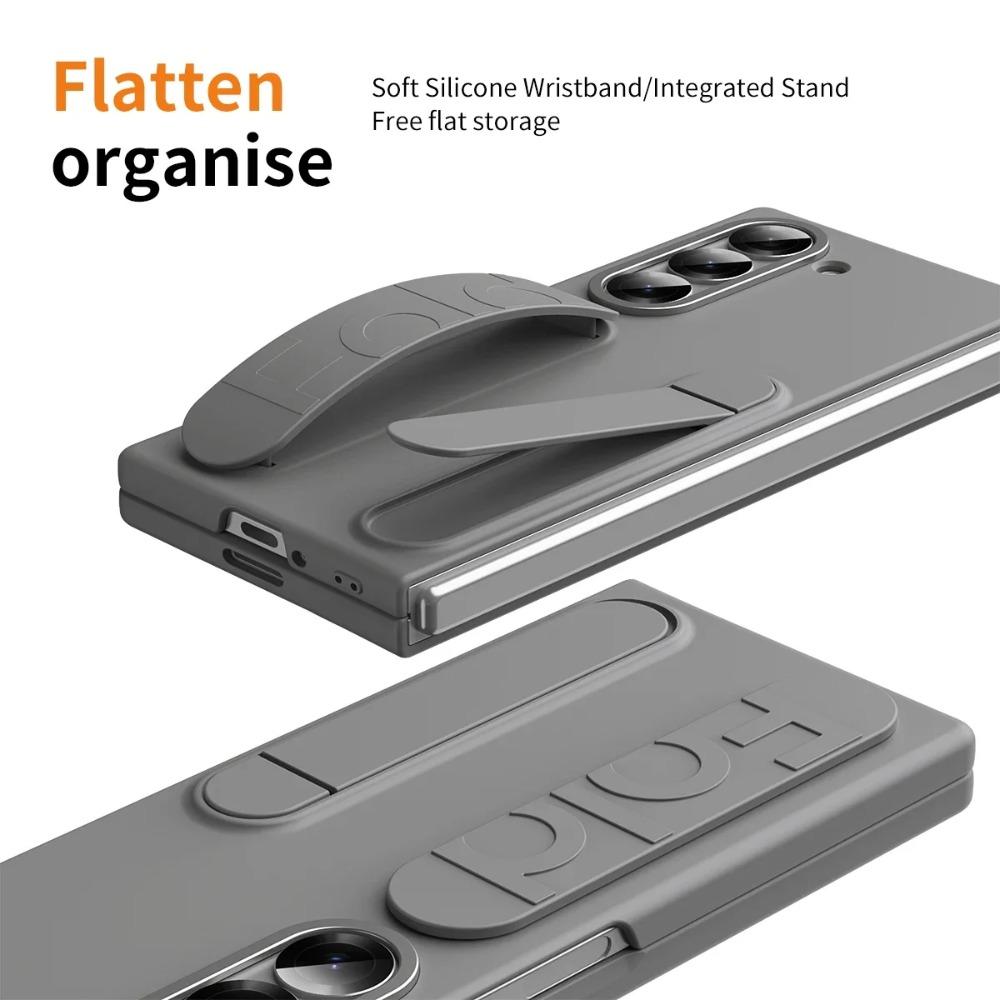 Originale Kratzfeste Handyhülle für Samsung Galaxy Z Fold 7 6 5 4 3 5G Ständer Gehärtetes Glasfolie Silikon Griff Schutzhülle