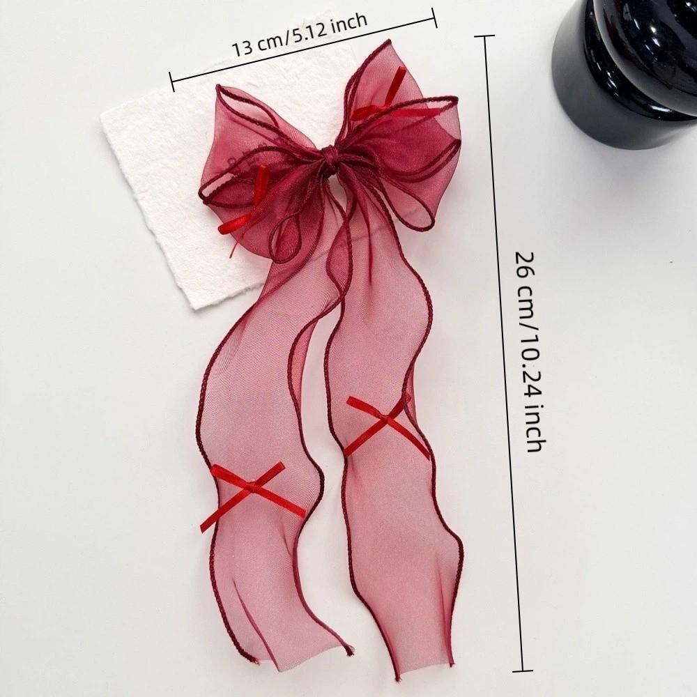 1 Pair French Headwear Bow Hair Clip Hair Accessories Chiffon Hair Accessories Wedding