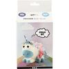 Kit de modelage - SILK CLAY - FUNNY FRIENDS LICORNE BLEU - 4 couleurs - Pâte à paillettes - Styromousse