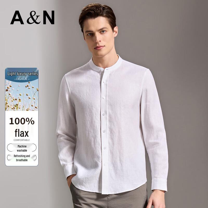 António 100% Linen Men s Business Long Sleeve Shirt 50