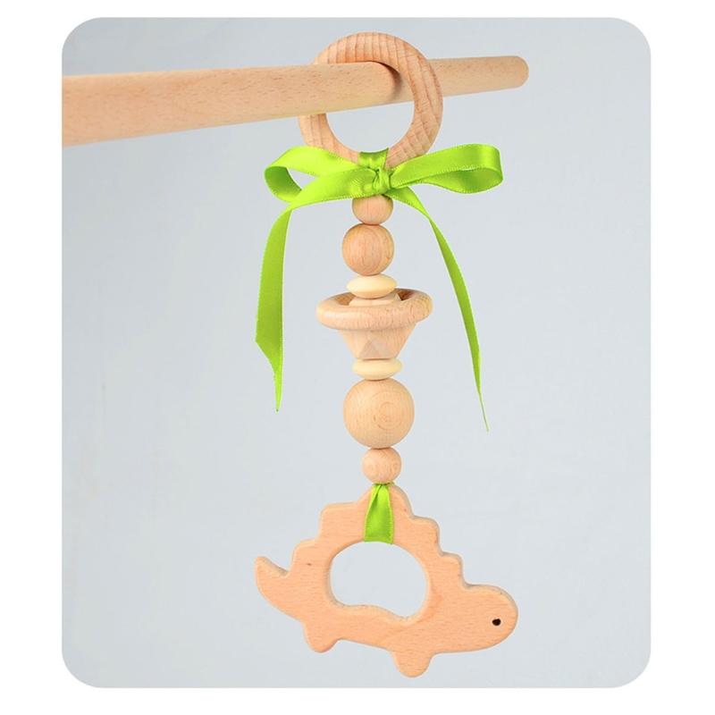 Baby Bed Animal Haning Supplies Wood Decoration with Bell Inside Interactive Toy Infant Gift for Baby Brain Training