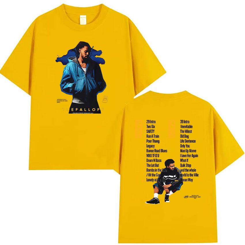 J Cole The Fall Off New Album 2026 Merch T Shirt Unisex's Vintage Oversized Cotton T-shirts Unisex Hip Hop Gothic Clothing T-shirt