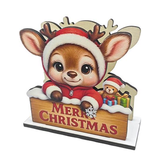 Xmas Gift for Home Wooden Christmas Napkin Holder, Gingerbread Man And Deer Design, Decorative Kitchen Accessory Vertical Paper Towel Storage