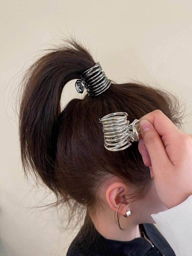 3cm Punk Y2k Hair Clips Metal Small Hairclaws Pony Hair Half Up Hairstyle Hair Accessories for Girls and Women