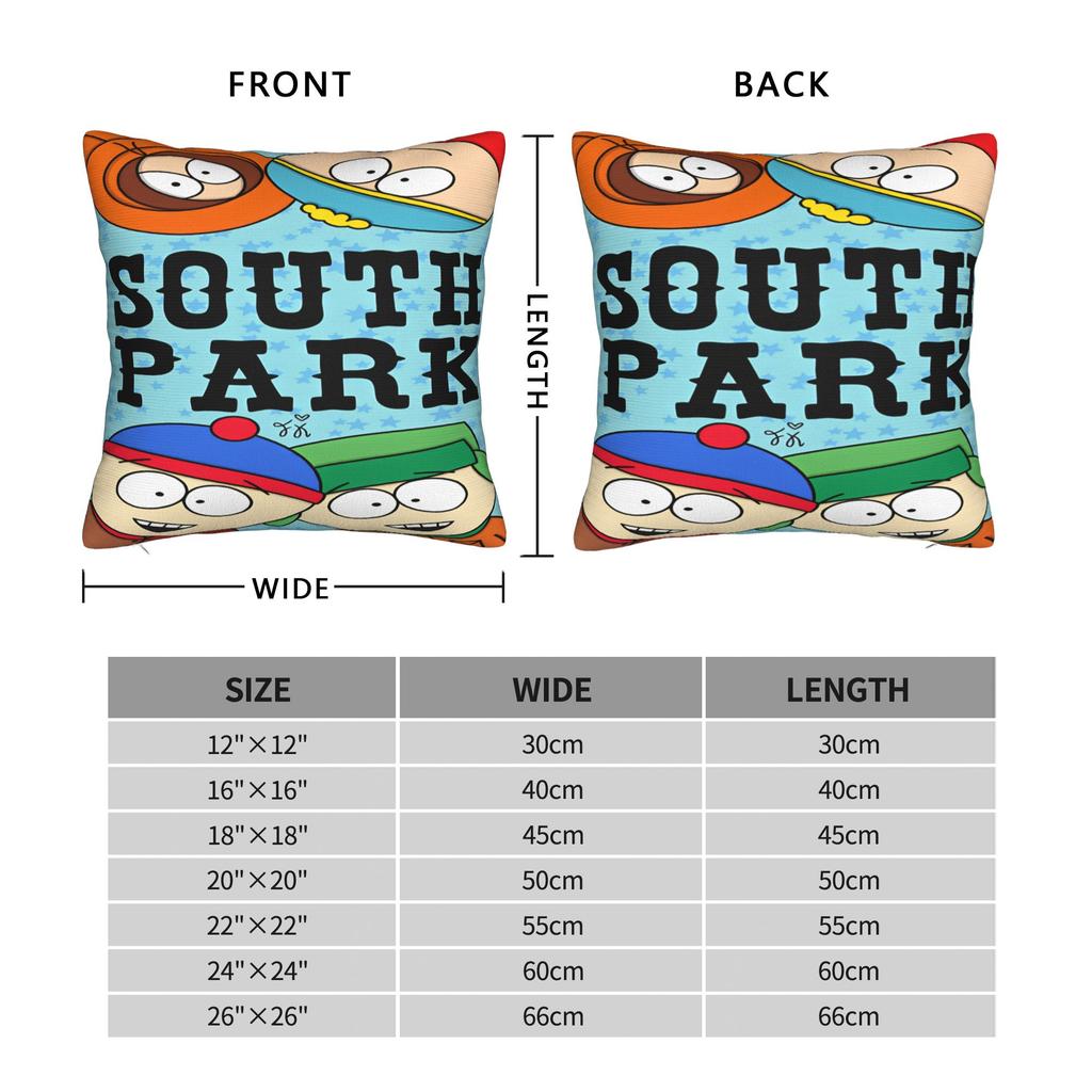S-south Anime P-park Pillow Case Retro Trendy Pillow Cover Comfy Pillowcases For Living Room Chair