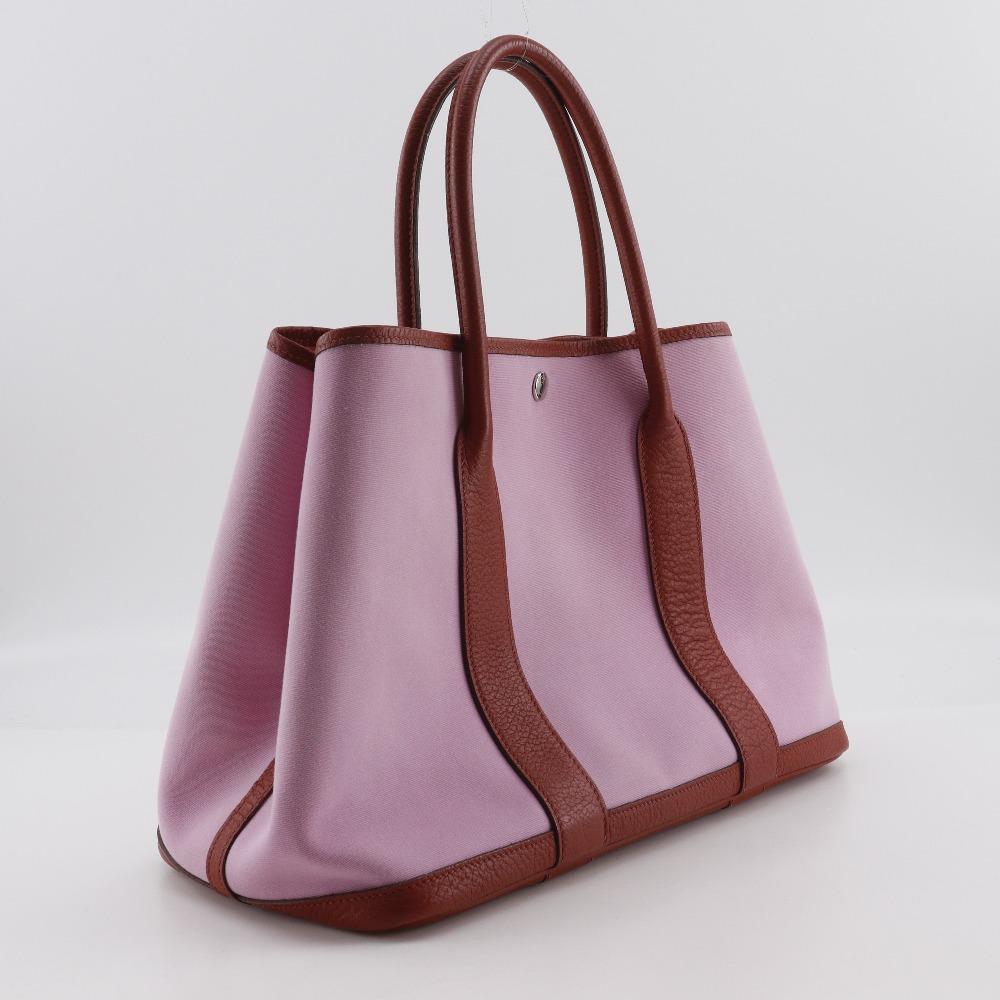 HERMES Garden party PM Tote Bag Pink / red Towar Officier Women Used