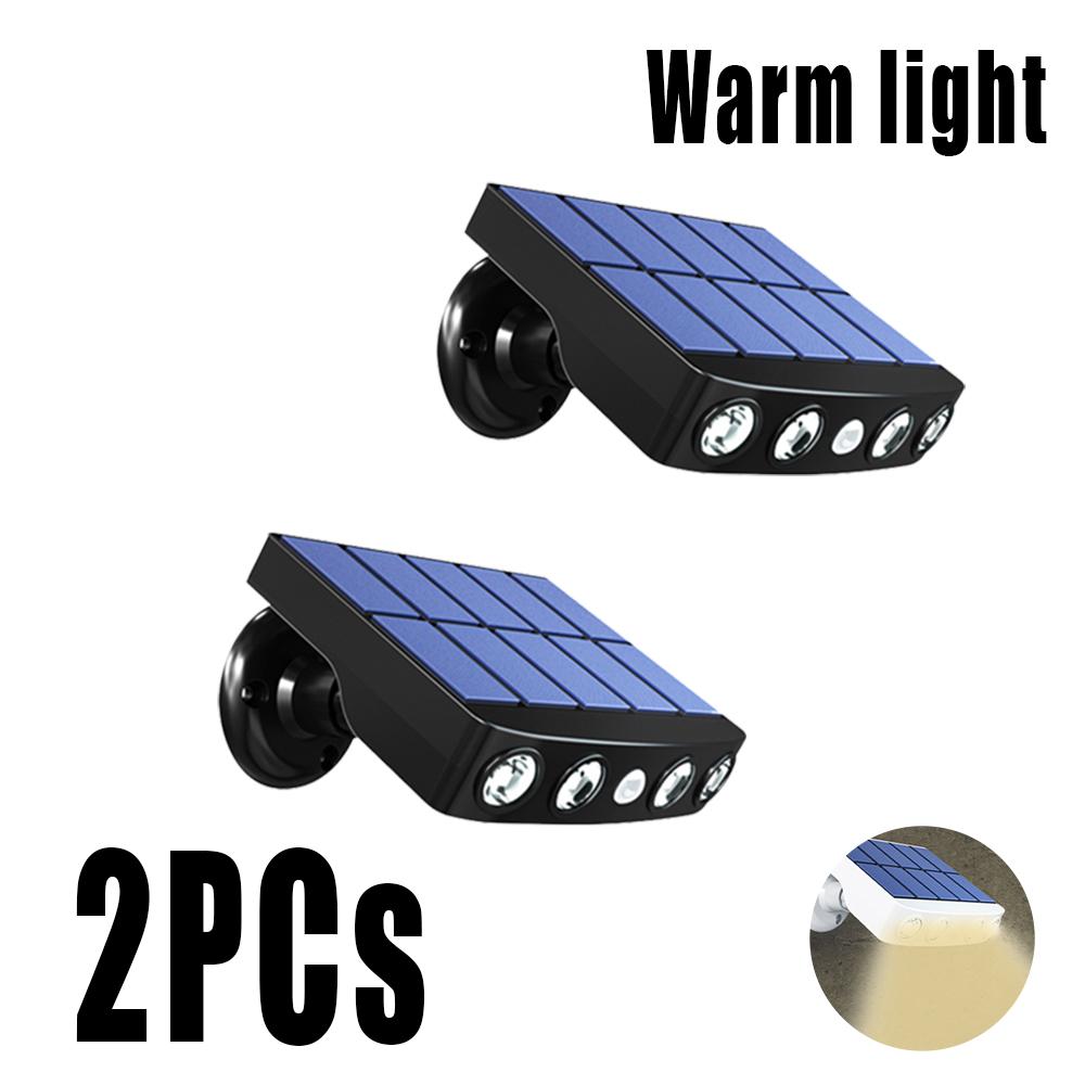 1-4PC solenergi LED-lys utendørs bevegelsessensor dekorasjon overvåkingslys balkong vanntett spotlight 4LED solar hagebelysning