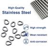 25Pcs Stainless Steel Split Rings Pear shape Solid Fishing Rings Lures Connectors for Saltwater Freshwater Fishing