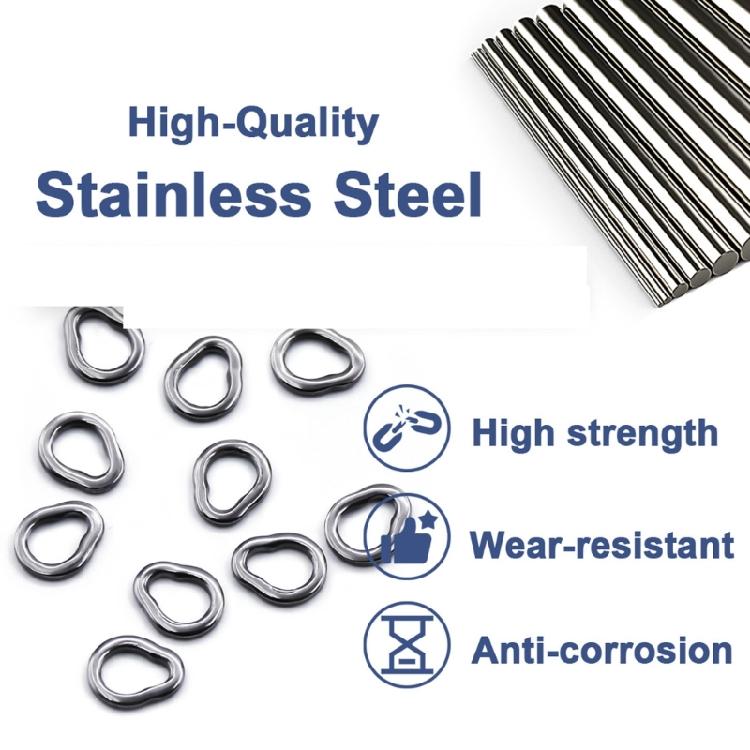 25Pcs Stainless Steel Split Rings Pear shape Solid Fishing Rings Lures Connectors for Saltwater Freshwater Fishing