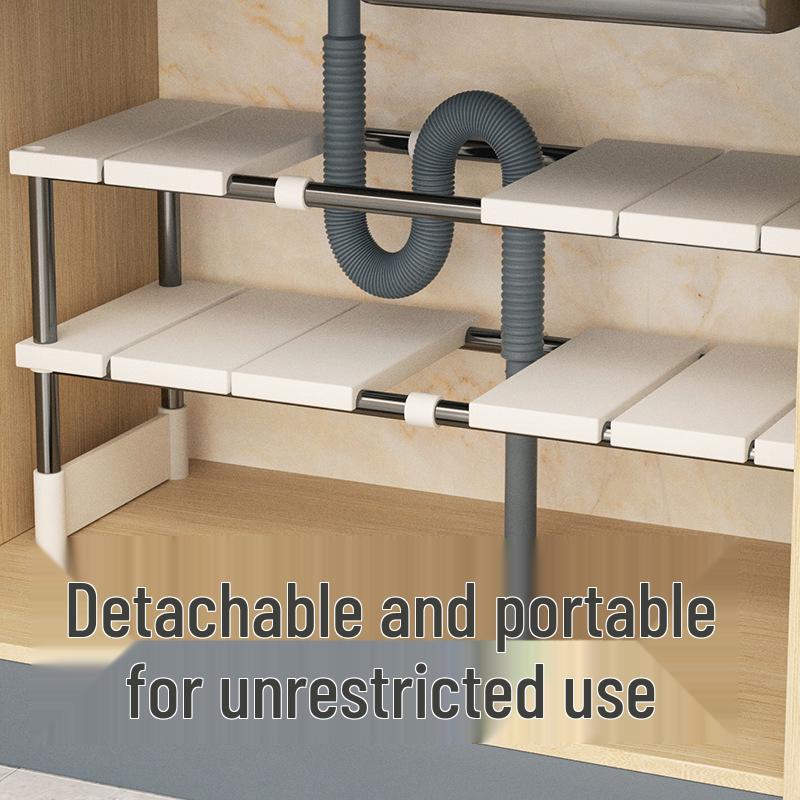 Retractable Under-Sink Kitchen Storage Rack