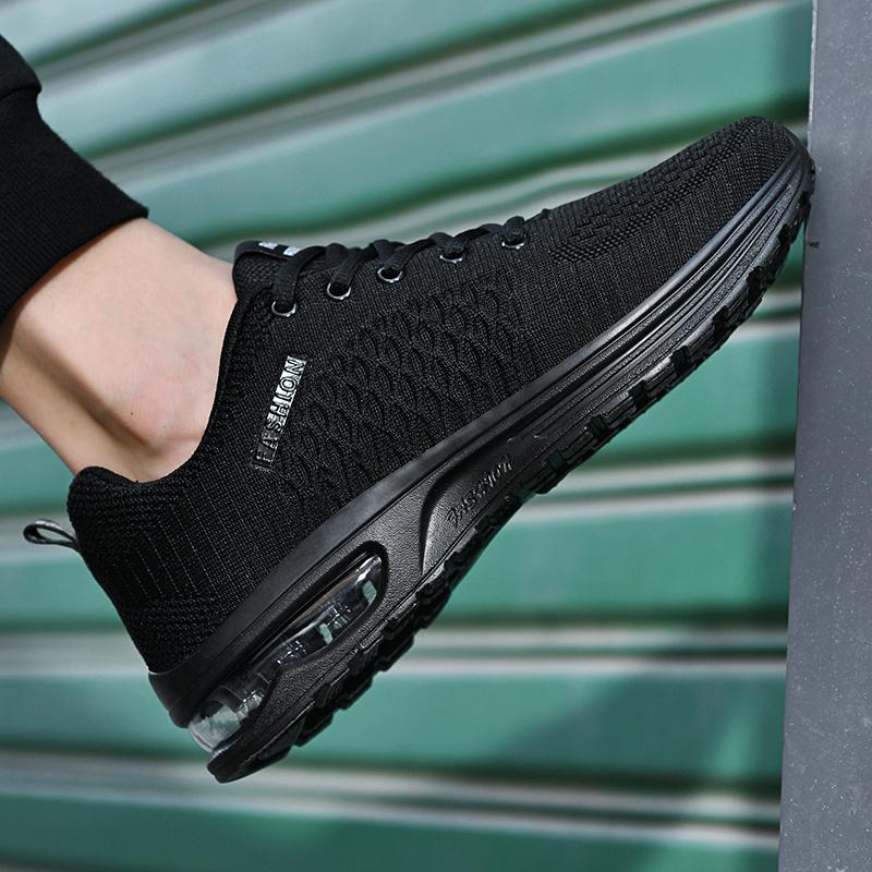 38-47 Men's Black Sneakers Summer Breathable Running Shoes Casual Shoes Sneakers Women's Large Size Sneakers