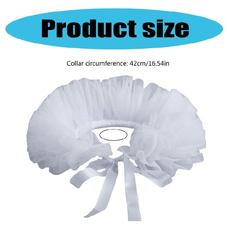 Vintage Detachable Collar Multilayered Mesh Collar for  Colonial Outfit Lace Jabot Collar Cosplay Costume Neckwear